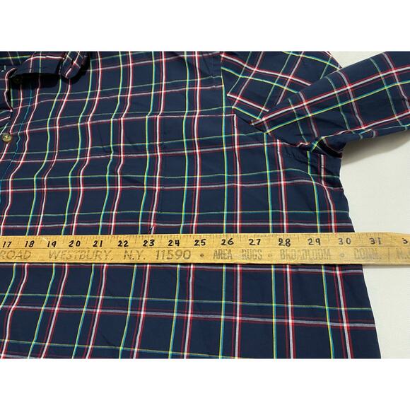 Harbor Bay Shirt Mens 2XLT Tall XXL Blue green Plaid Long Sleeve Button Down - Picture 3 of 7
